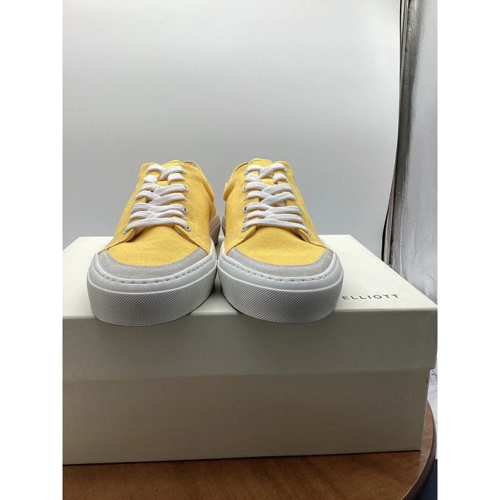 John Elliott Yellow Canvas Low Top Sneakers Suede Trim Mens Size 42 IT 9‎ US